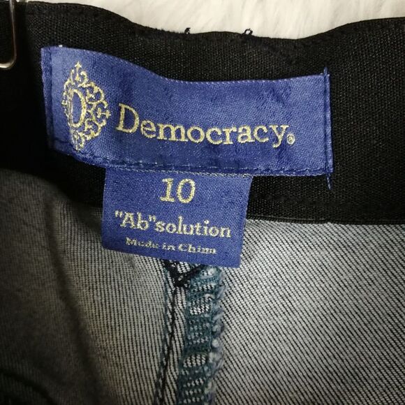 Democracy Womens Jeans "Ab"solution Skinny Cropped Denim Blue Whiskering 10 - Picture 6 of 10
